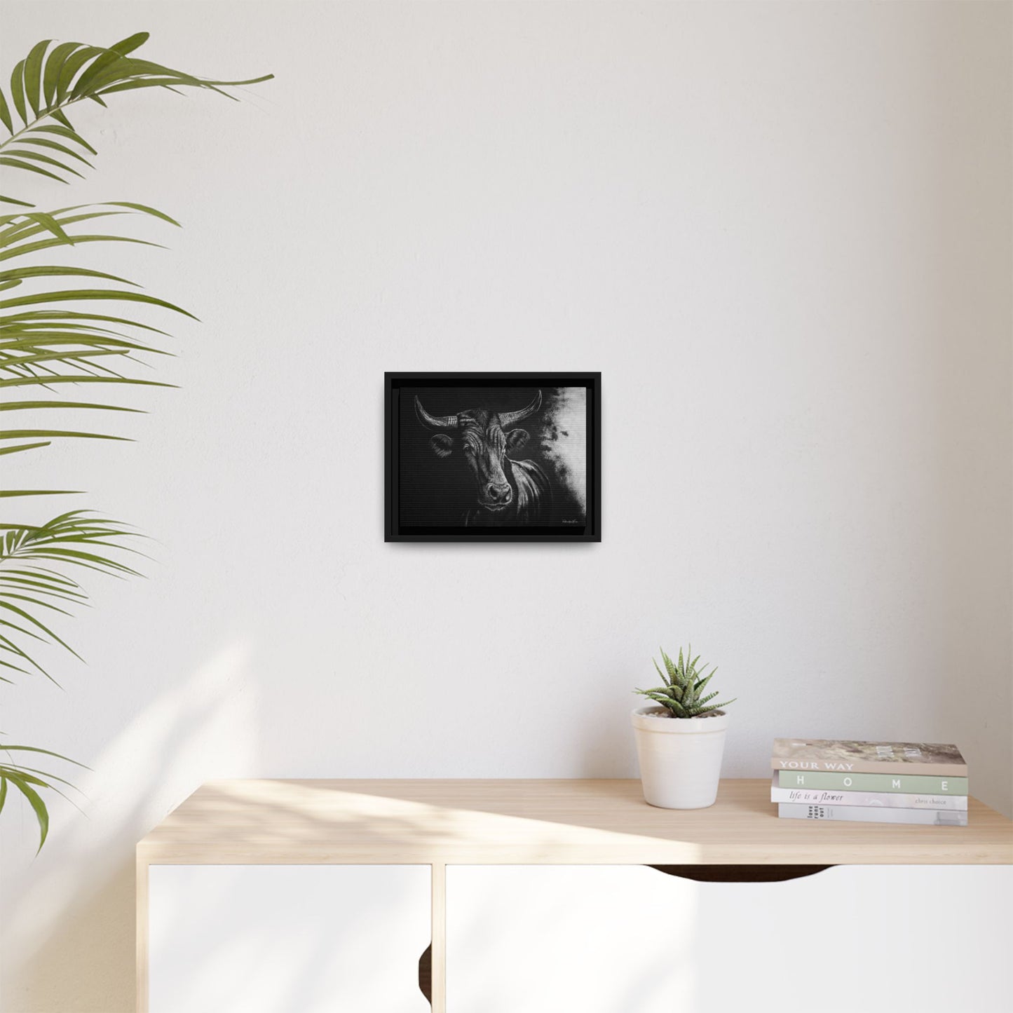 Stonebreaker. Bucking Bull Framed Stretch Matte Canvas Print