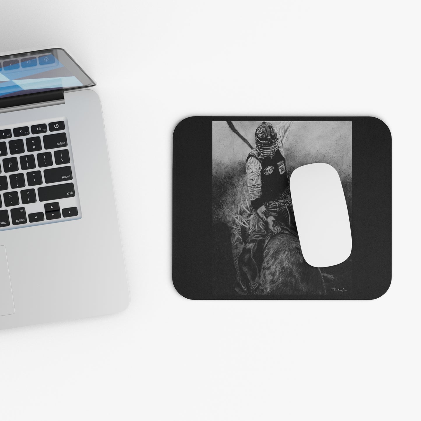 Gettin Frosty. Bull Rider Mouse Pad