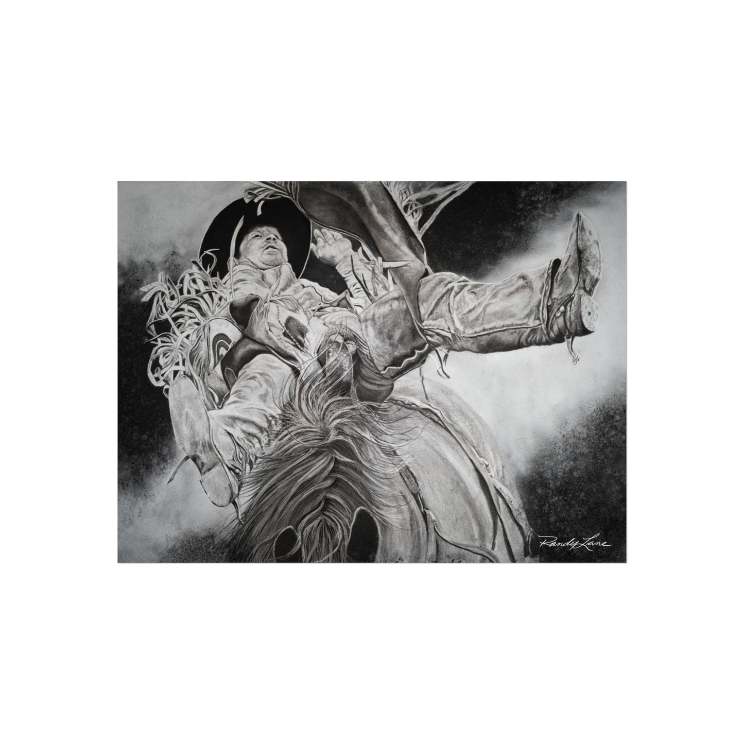 Battle Tested, Rodeo Bareback Rider Painting, Fine Art Print