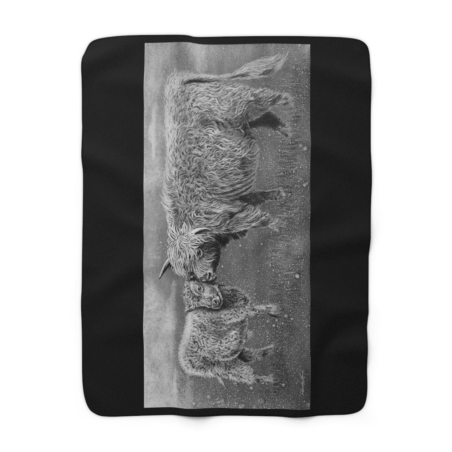 Highland Love, Cozy Highland Cow Sherpa Fleece Blanket
