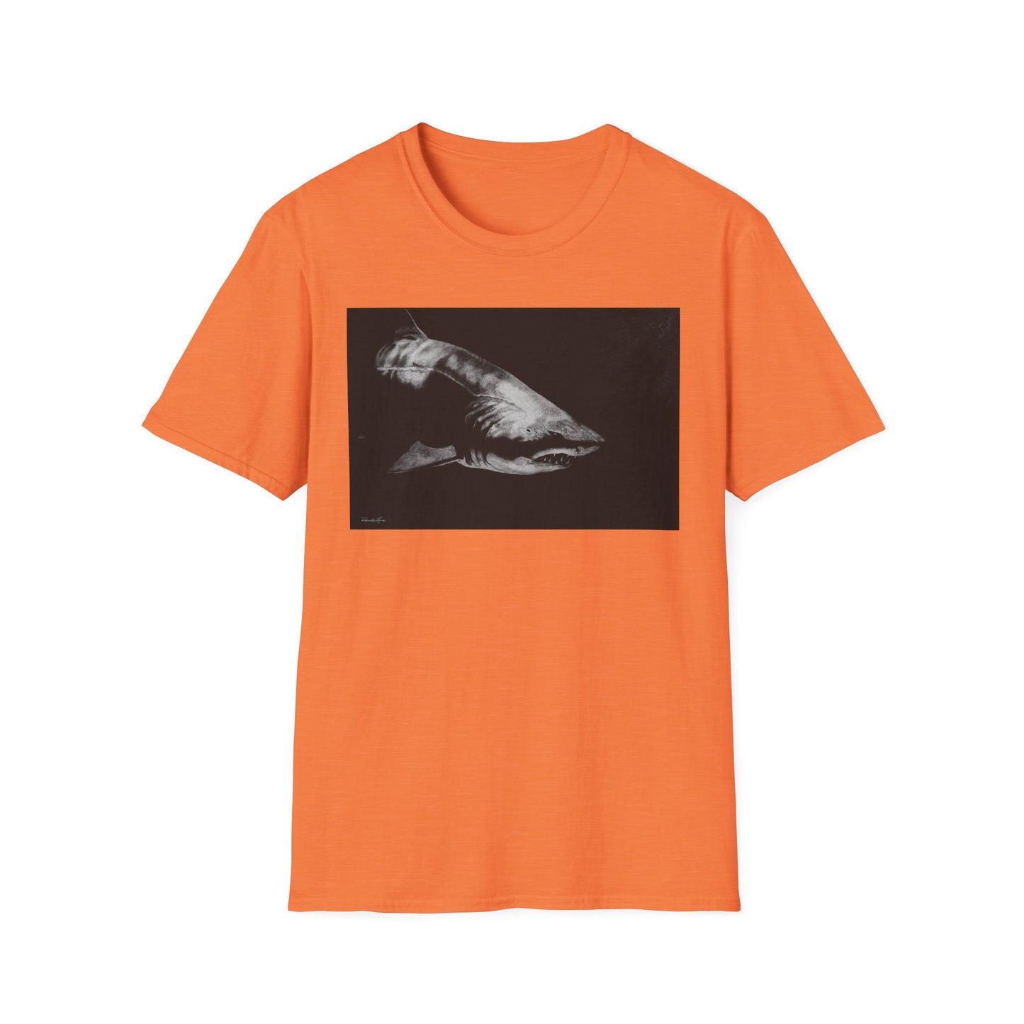 Below, Shark theme Unisex Soft T-Shirt