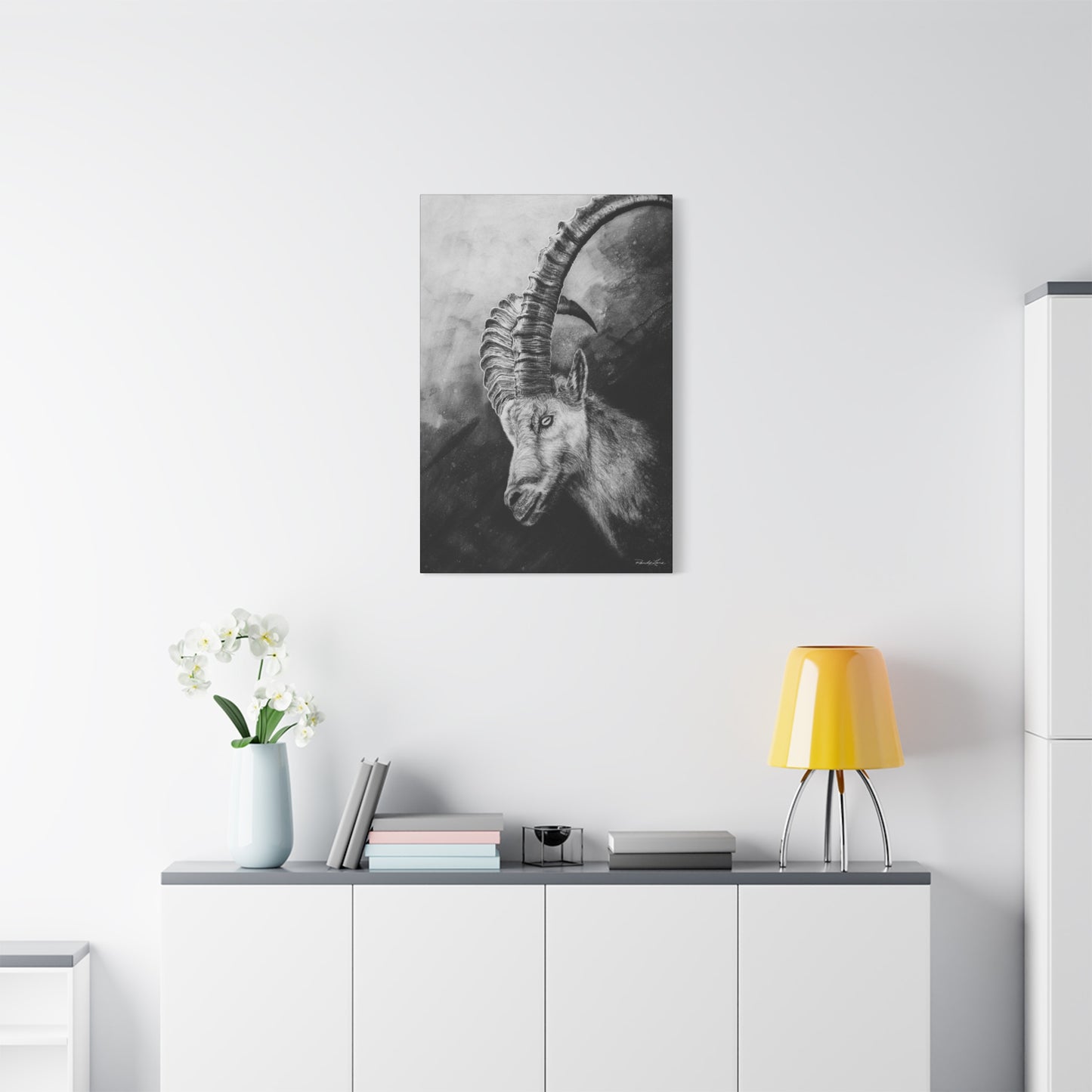 Apex, Alpine Mountain Goat Canvas Art, Stretched Wall Decor