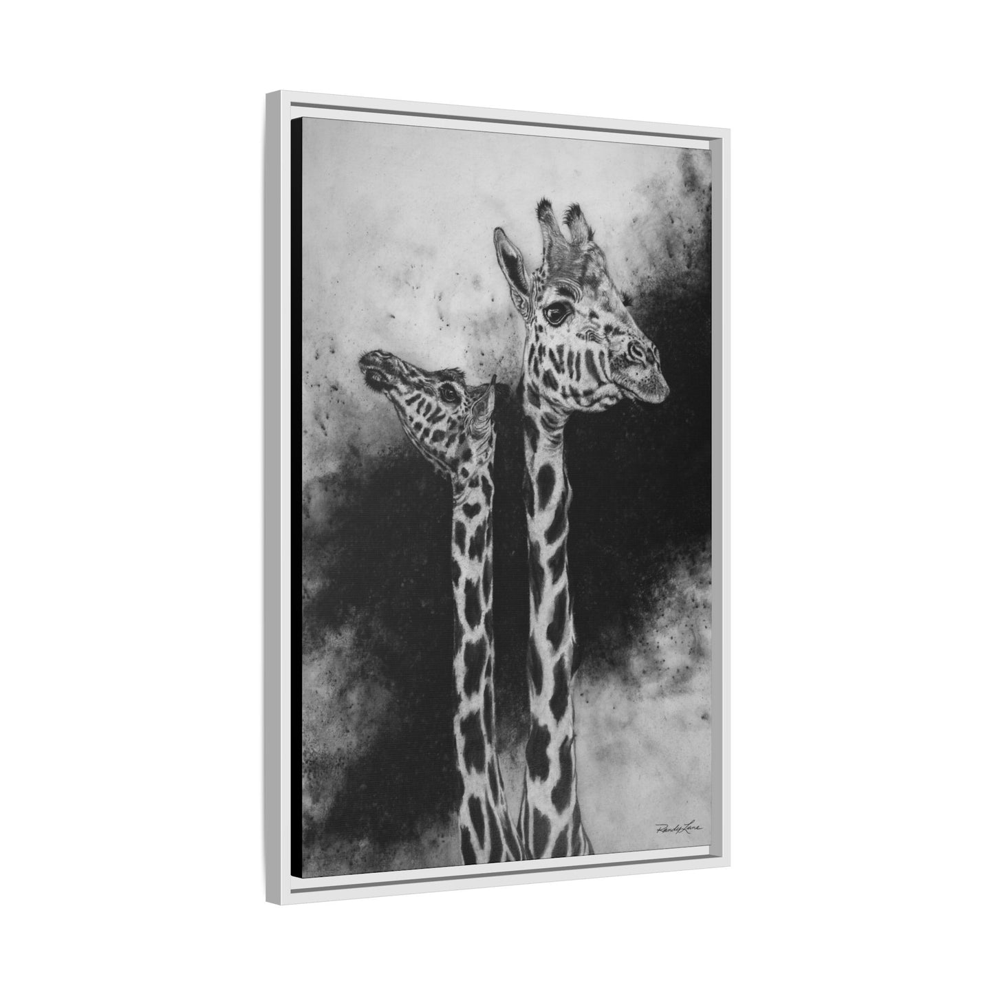 Grace in the Grasslands, Giraffe, Framed Matte Canvas Wall Decor