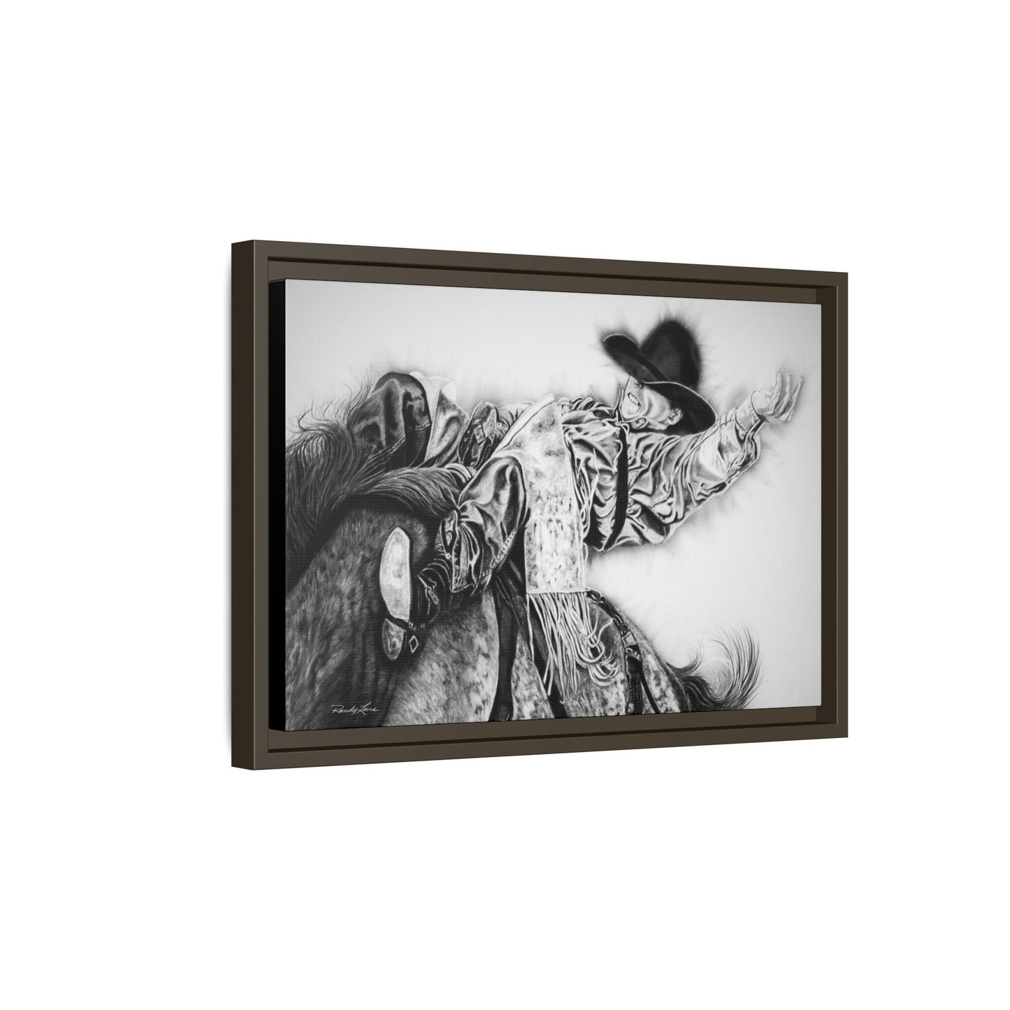 Go Time. Stretched Matte Canvas Framed Rodeo Art Print