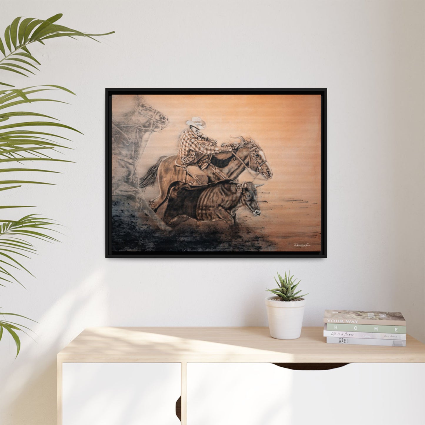 Get Some. Bulldogging Framed Stretched Matte Canvas Print