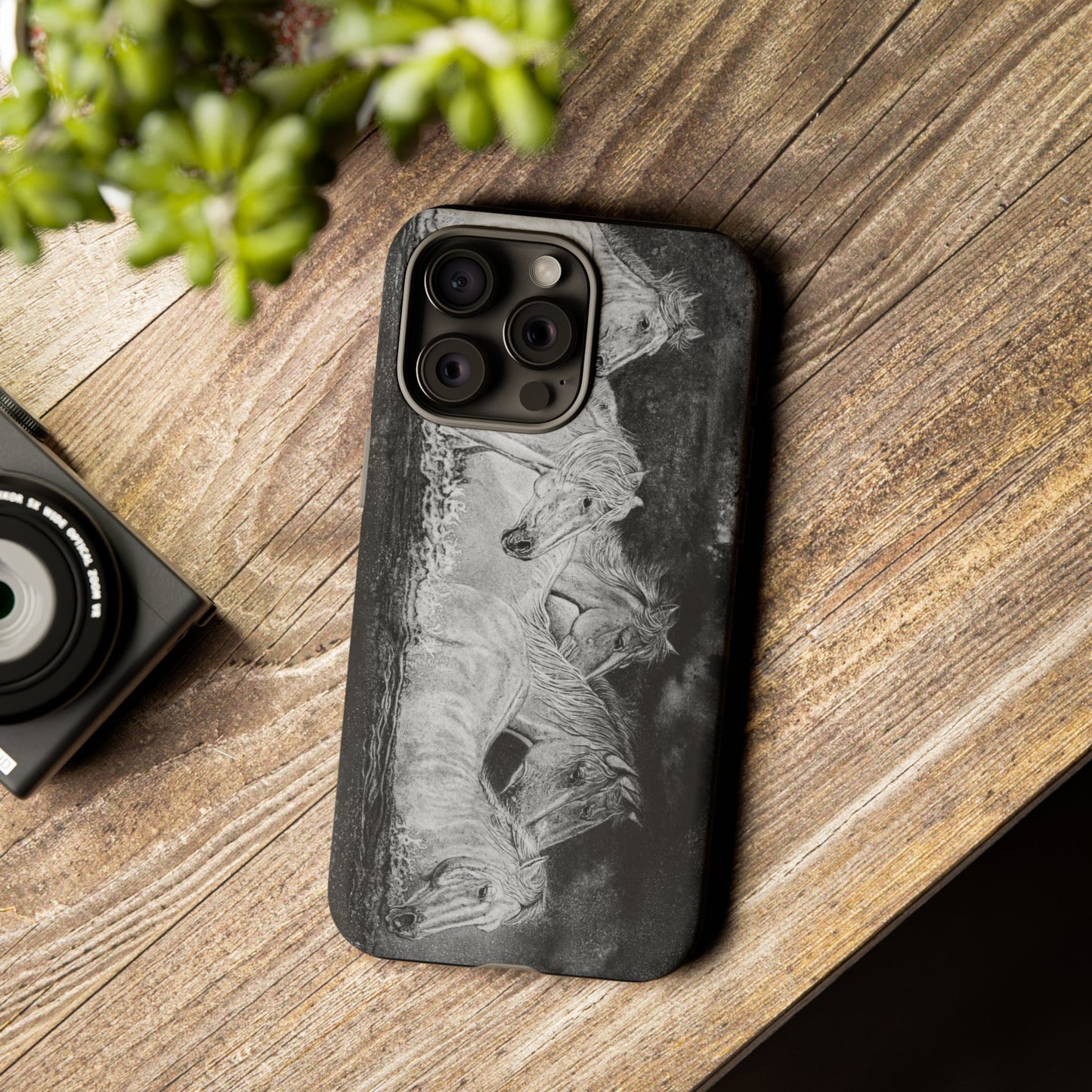 Night Swim, Horse-Themed Phone Case, Stylish Tough Cases