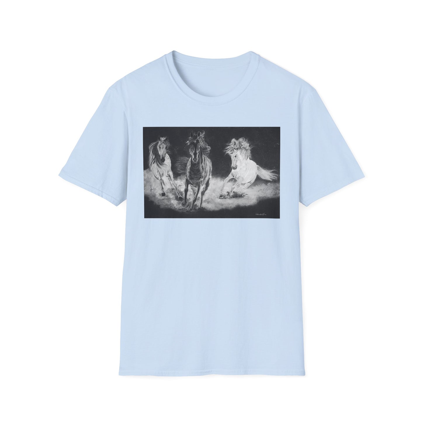 Midnight Run. Horse Graphic Unisex T-Shirt, Soft Cotton Shirt
