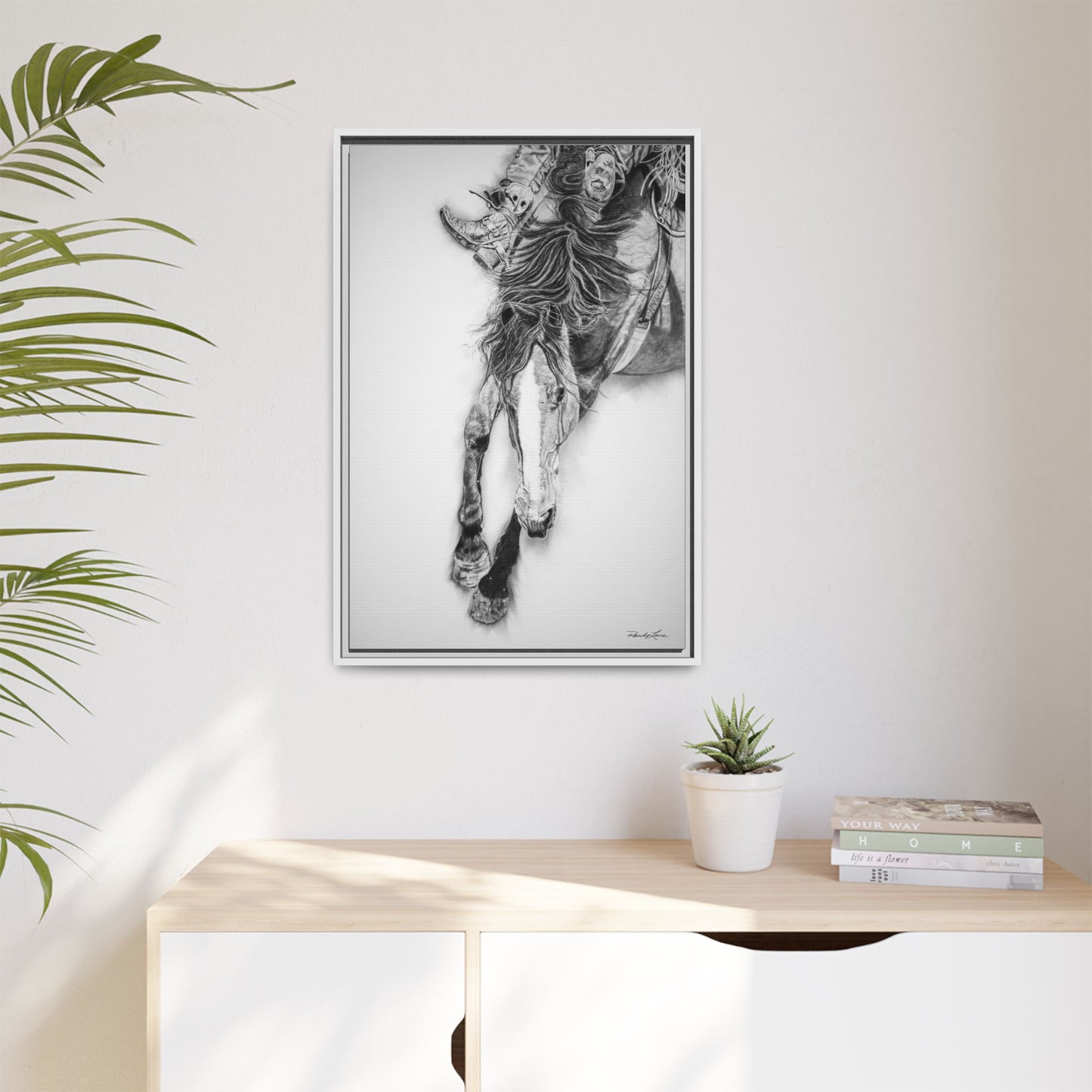 Crazy 8. Framed Stretched Matte Canvas Rodeo Art Print