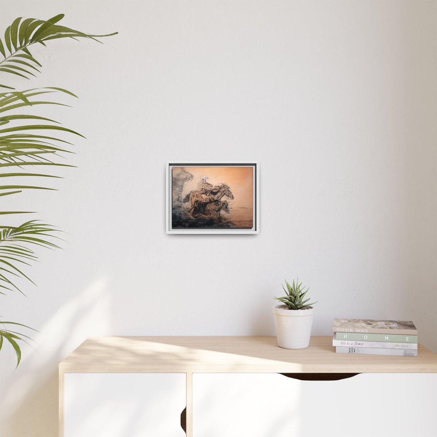 Get Some. Bulldogging Framed Stretched Matte Canvas Print