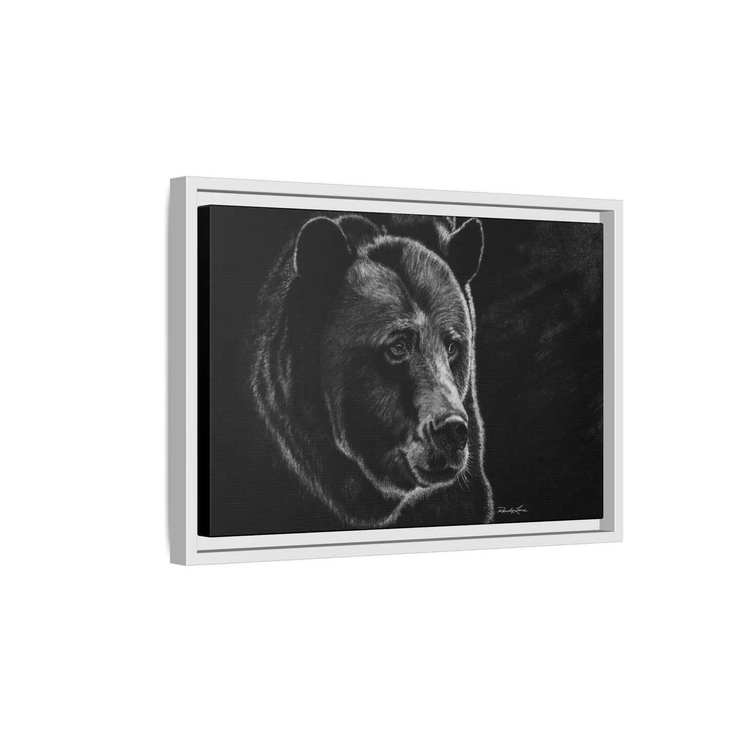 Dominance, Bear Portrait Stretched Framed Matte Canvas Print
