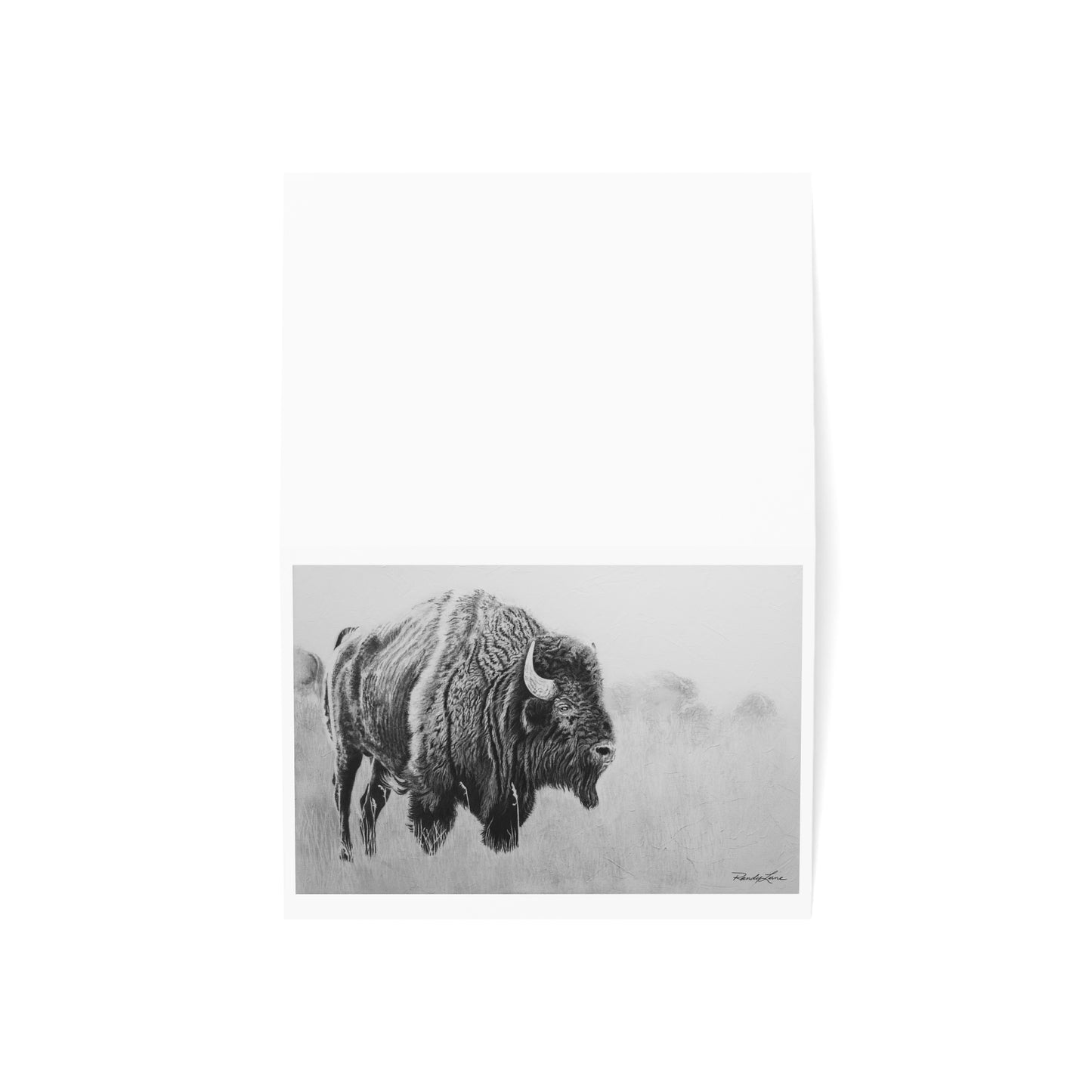 Prairie Bison, Bison Painting Greeting Cards (Blank Inside) — Packs of 1, 10, 30, 50