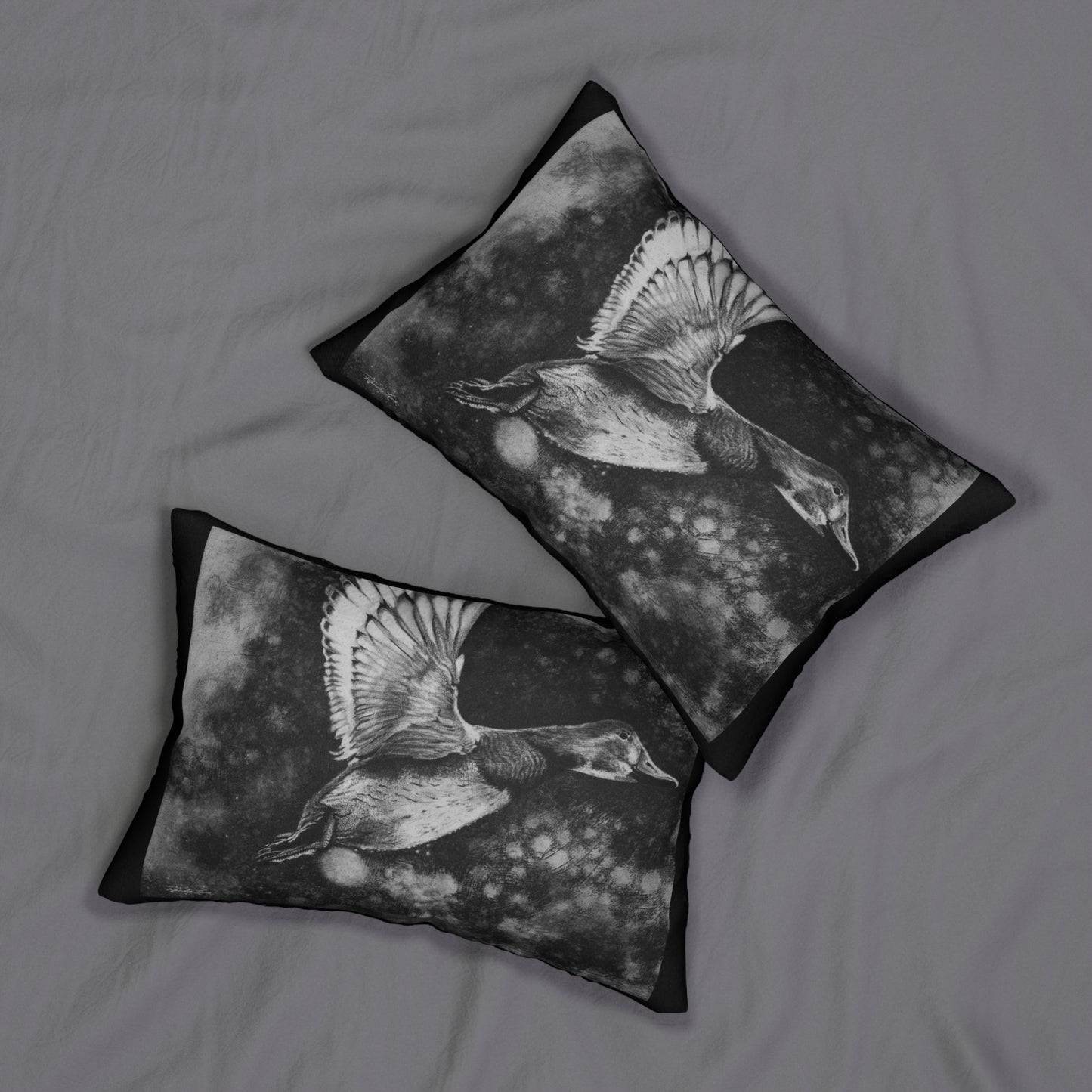 Flare, Elegant Duck-Themed Lumbar Pillow