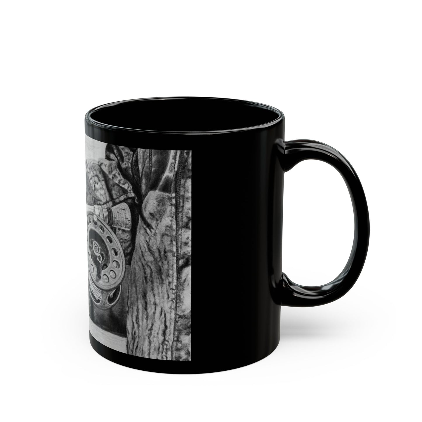 Therapy, Angler's Black Mug - Fishing Themed Coffee Cup for Outdoors Lovers