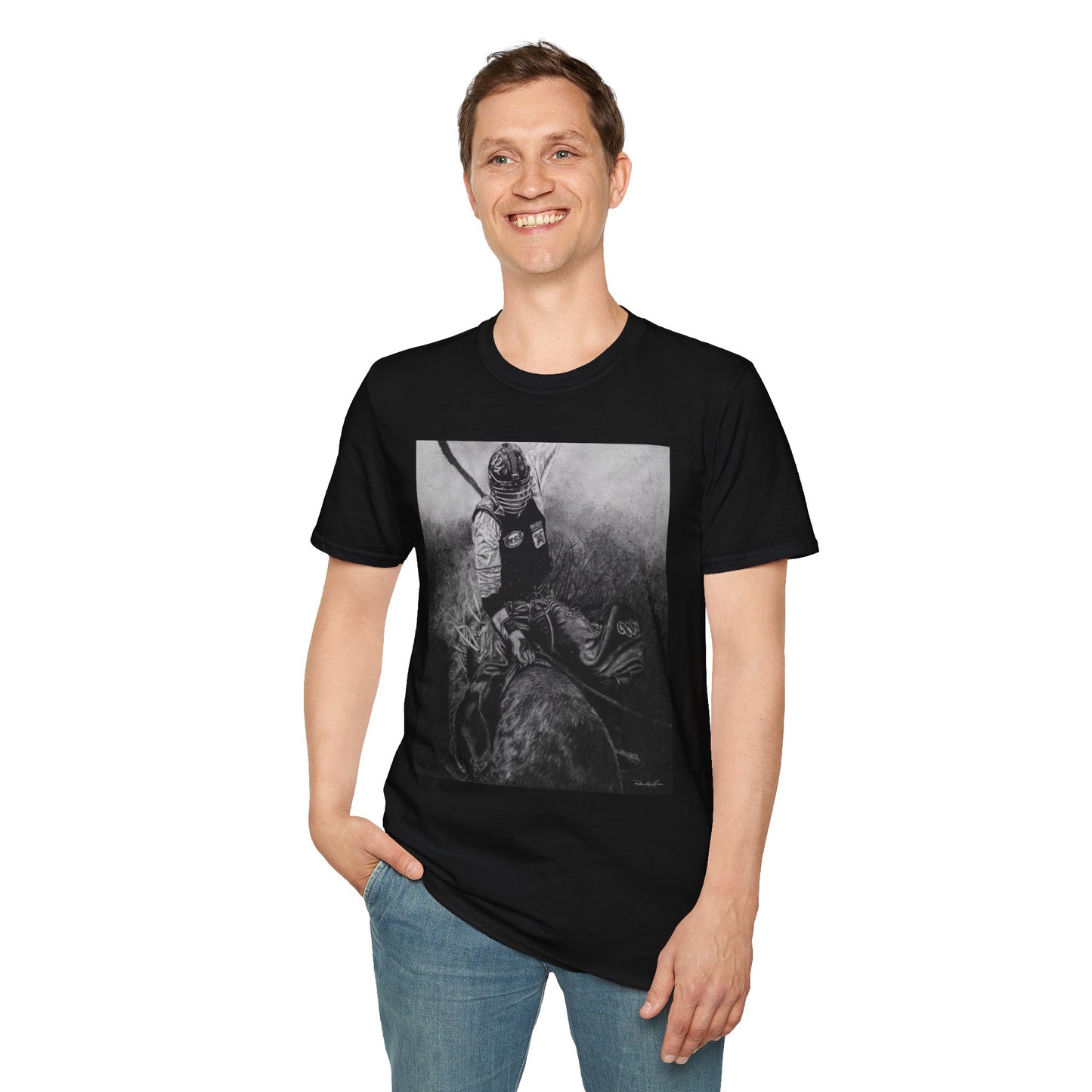 Gettin Frosty. Bull Rider Graphic Tee, Soft Style Casual Shirt