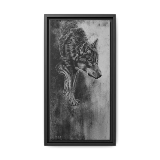Specter, Wolf Portrait Framed Matte Canvas Wall Art