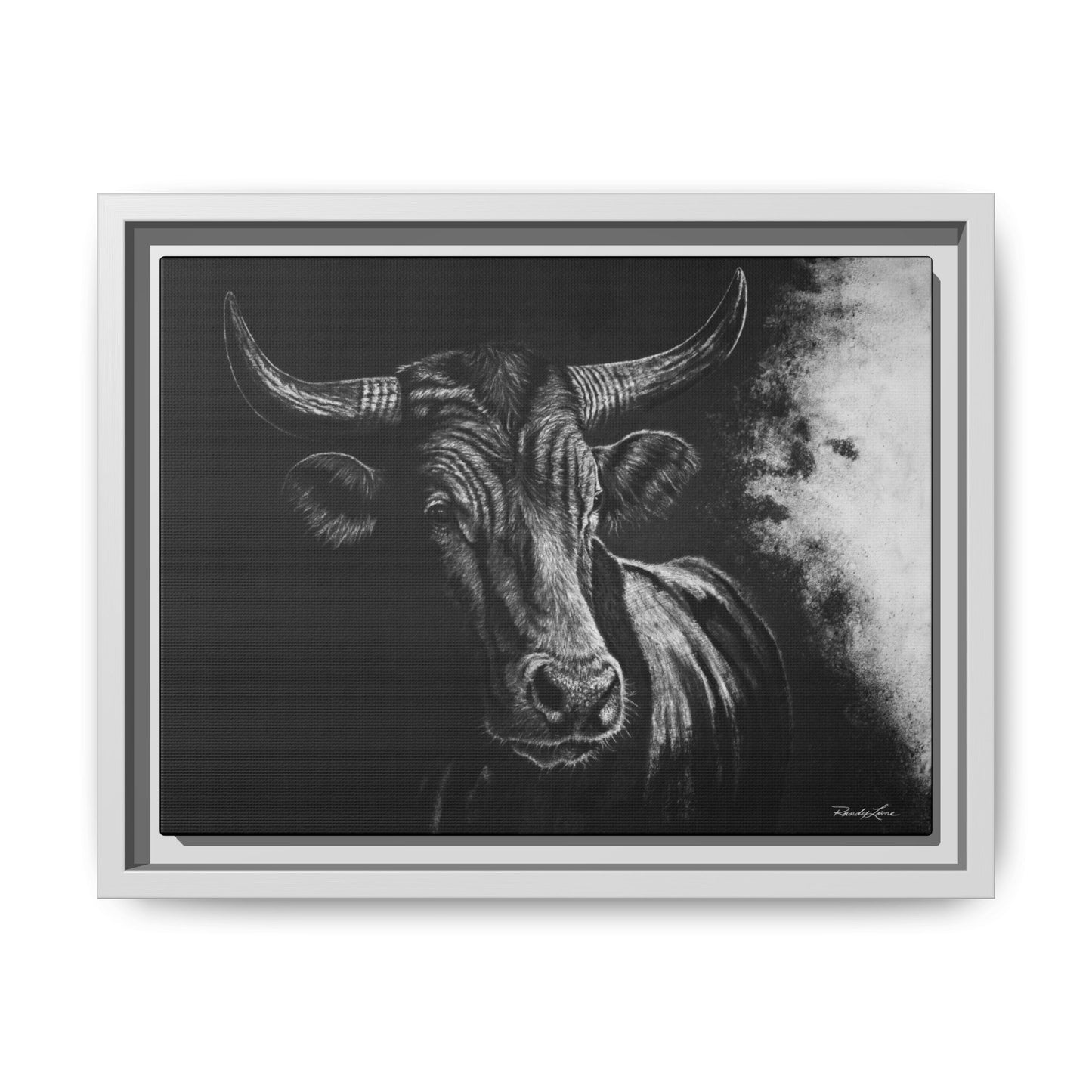 Stonebreaker. Bucking Bull Framed Stretch Matte Canvas Print