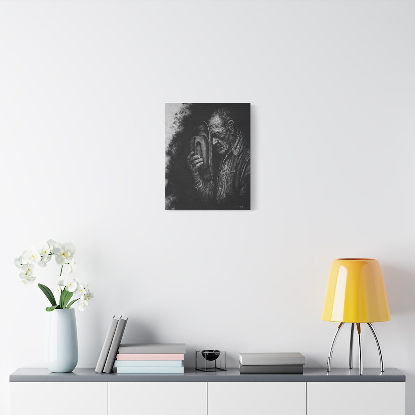Cowboys Prayer. Stretched Matte Canvas Wall Art