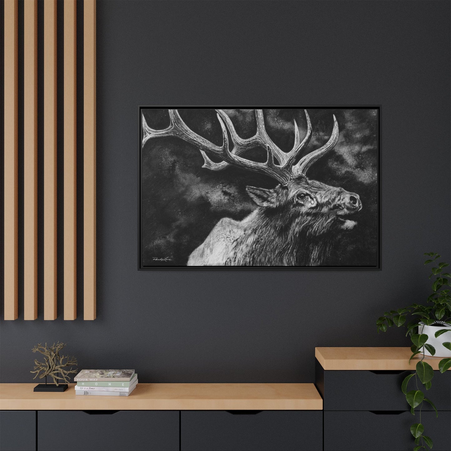 Gladiator, Framed Elk Wall Art,  Matte Canvas