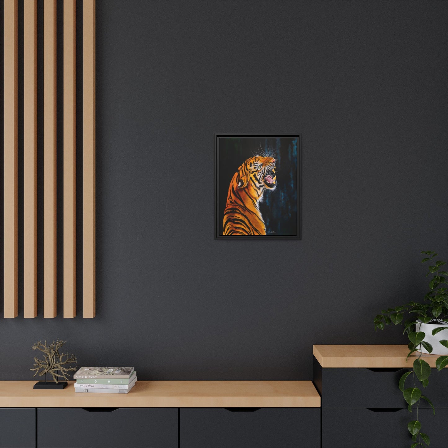 Beautifully Bold, Framed Matte Canvas Tiger Art Print
