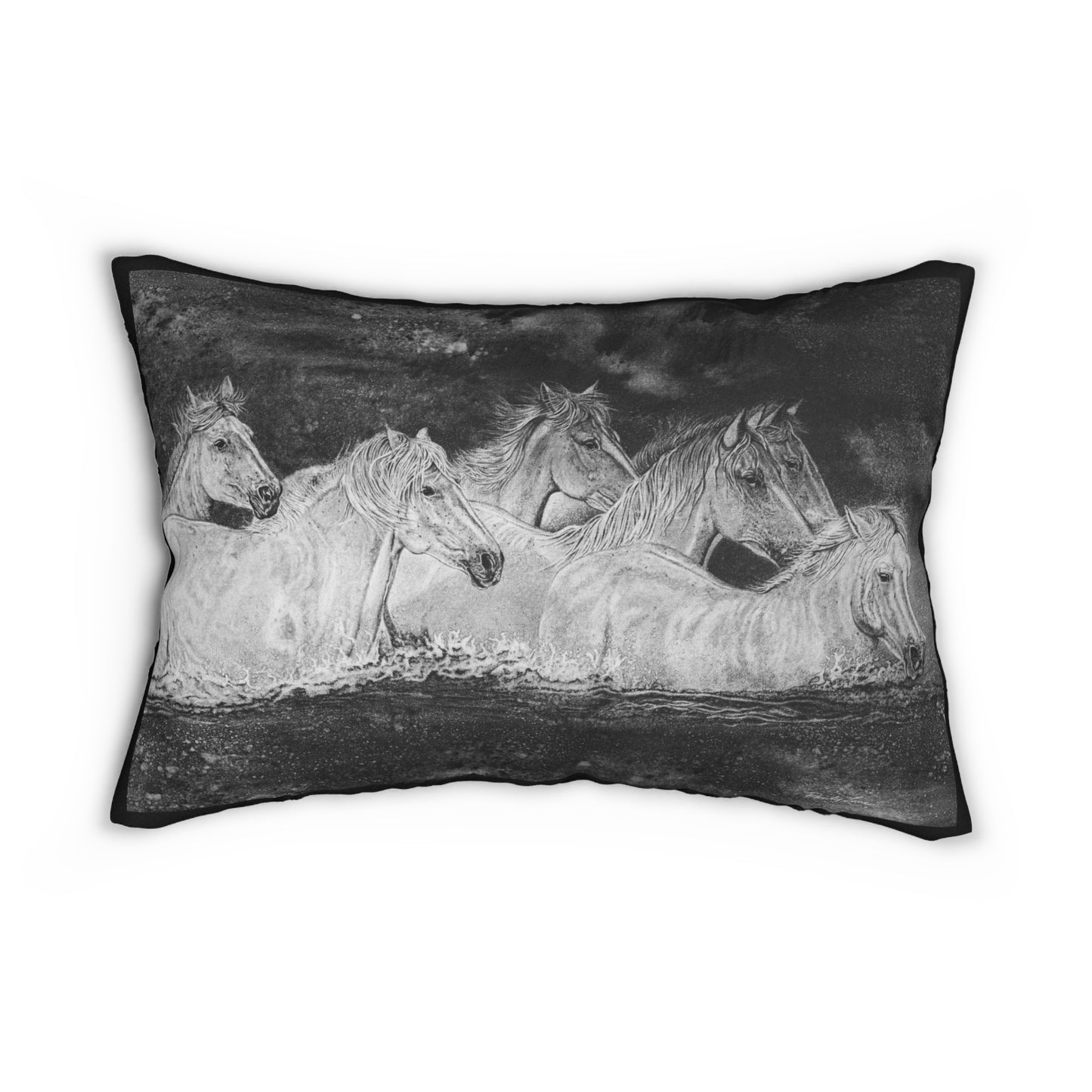 Night Swim, Horse Lumbar Pillow