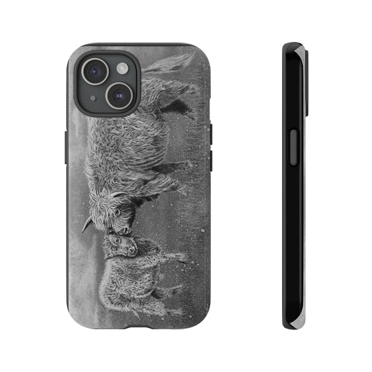 Highland Love, Highland Cow theme Phone Case, Tough Cases