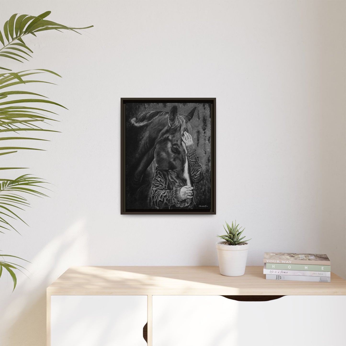 Secrets. Horse Lover's Framed Stretched Matte Canvas Print