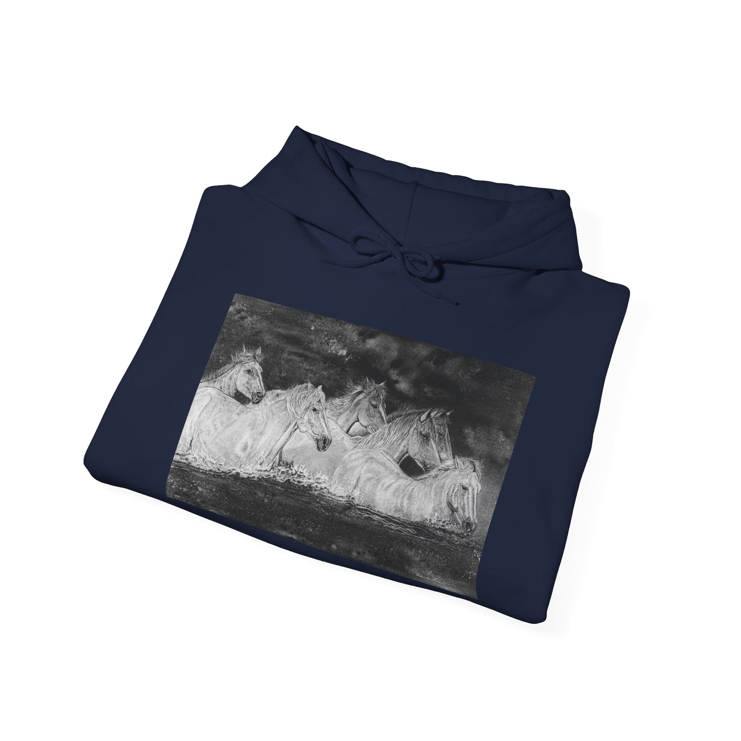 Night Swim, Horse Unisex Hooded Sweatshirt