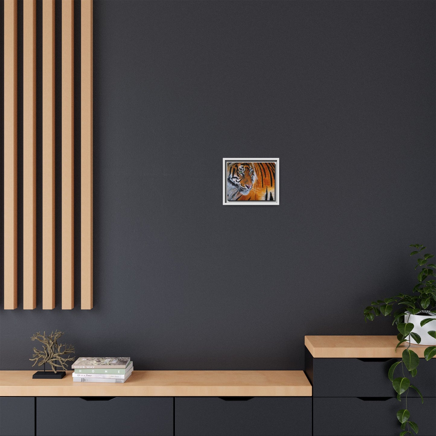 Tiger Stripe, Framed Tiger Canvas Print