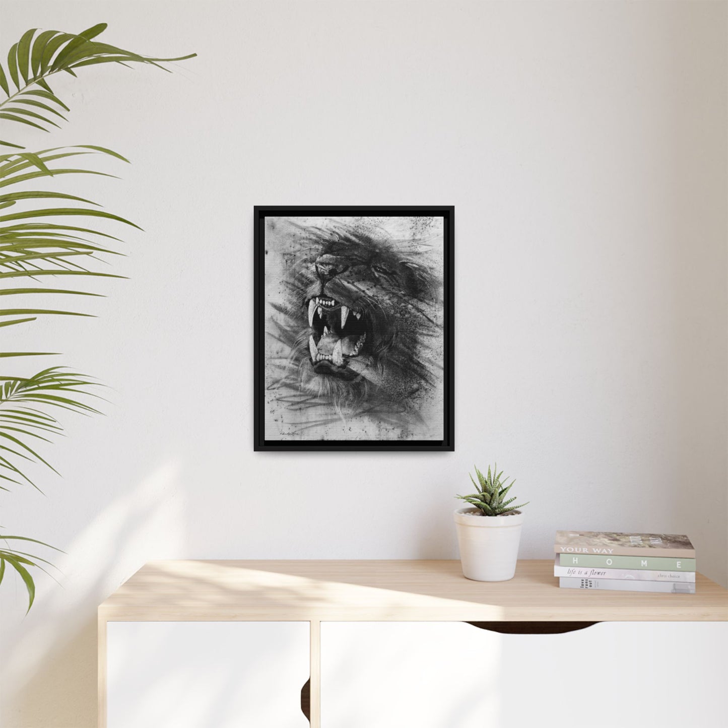 Let the Lion Roar, Framed Canvas Lion Art
