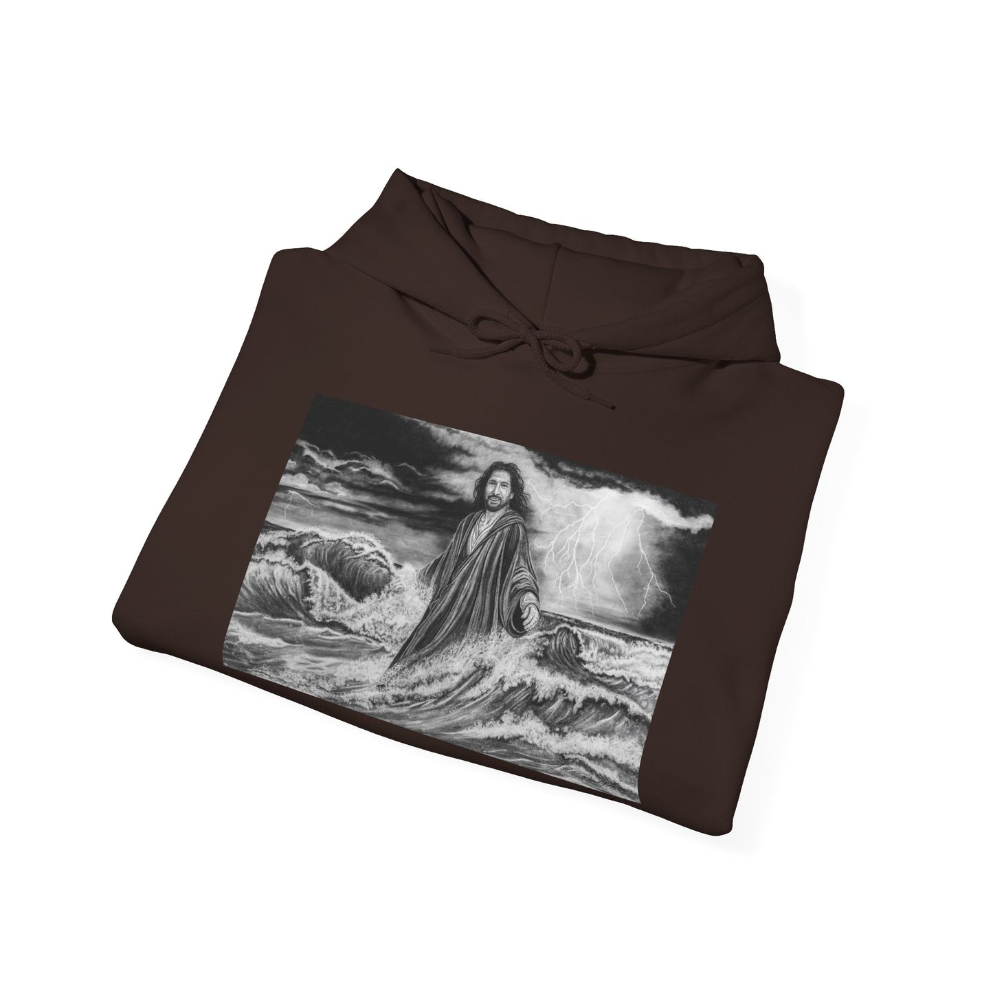 View from the Boat, Jesus Walking on Water Painting Hoodie Sweatshirt