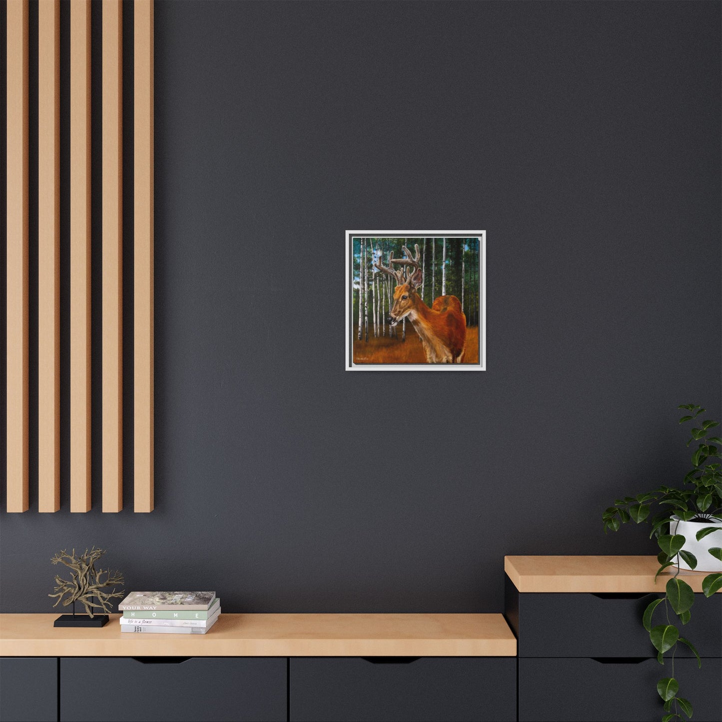 Velvet Crush, Framed Deer Canvas Art