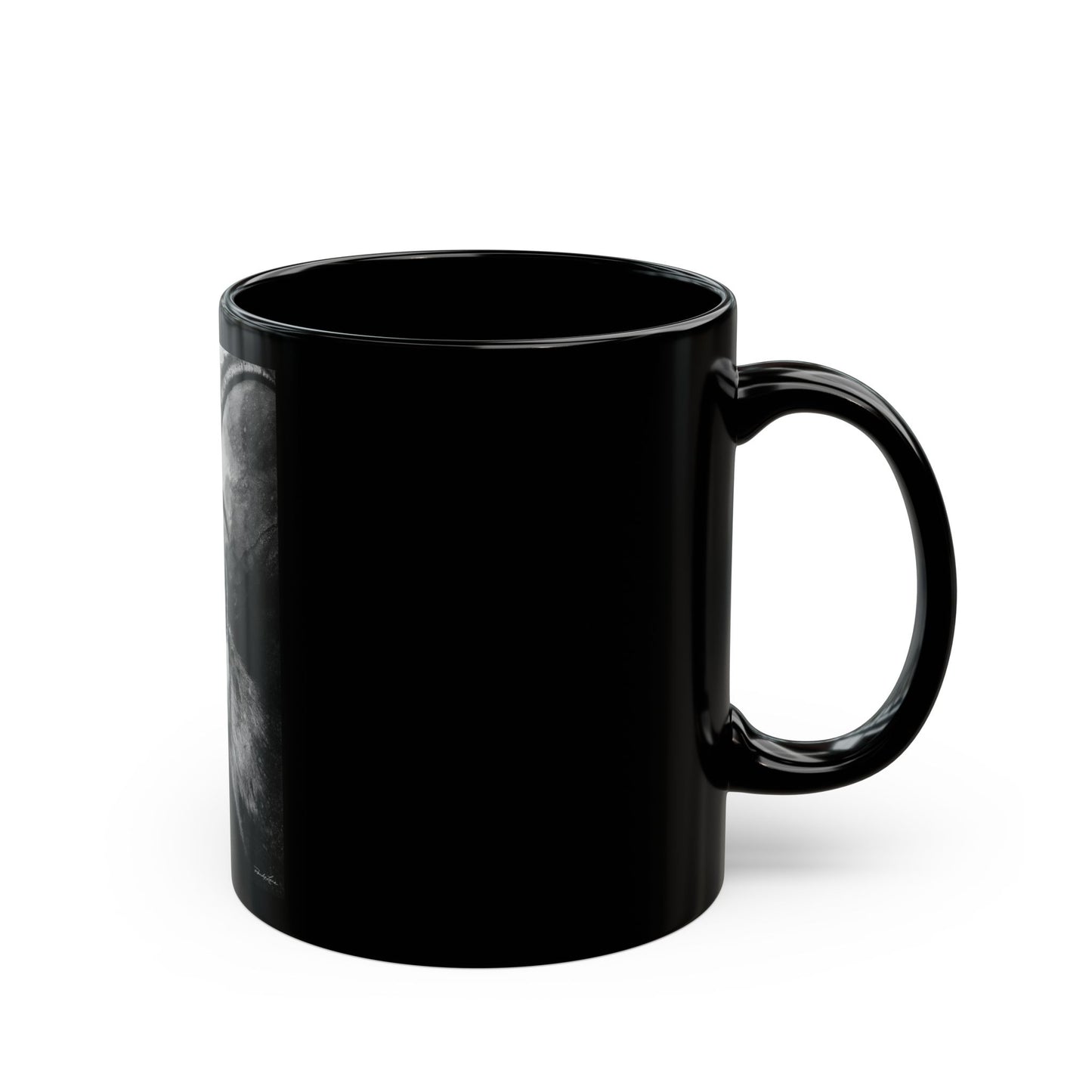 Apex, Handcrafted Black Mug with Alpine Mountain Goat Design