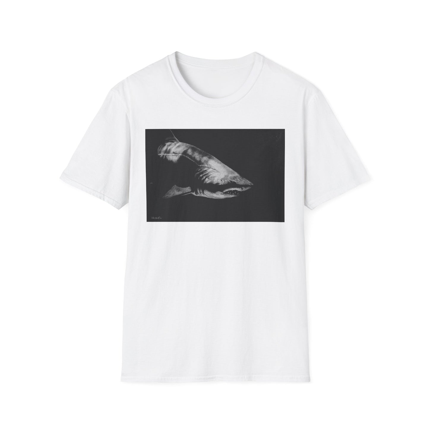 Below, Shark theme Unisex Soft T-Shirt