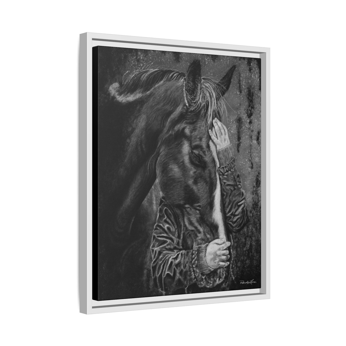 Secrets. Horse Lover's Framed Stretched Matte Canvas Print