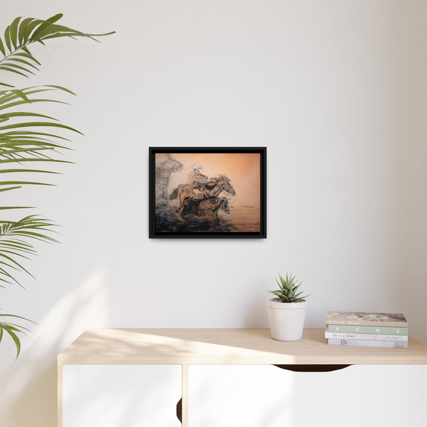 Get Some. Bulldogging Framed Stretched Matte Canvas Print