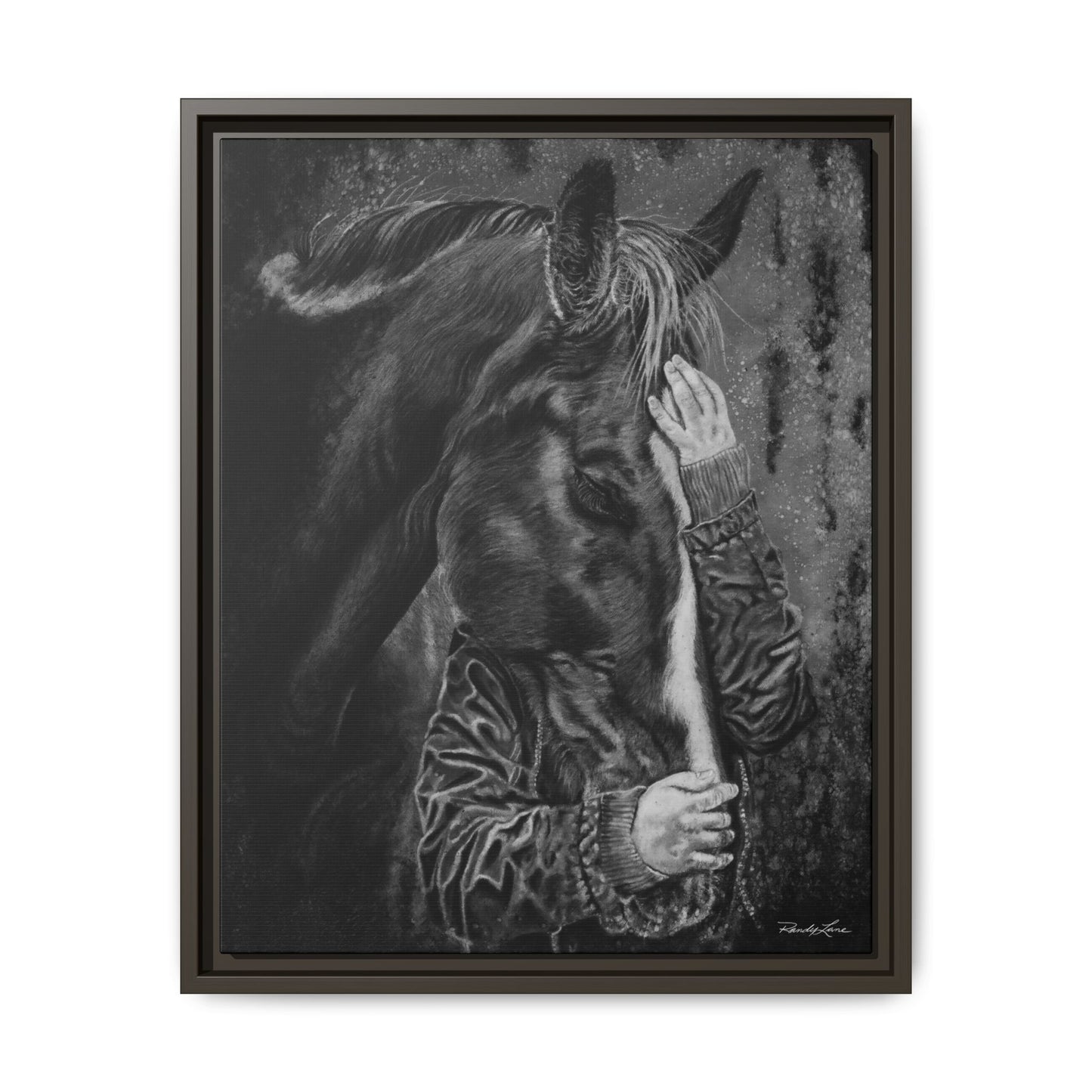 Secrets. Horse Lover's Framed Stretched Matte Canvas Print
