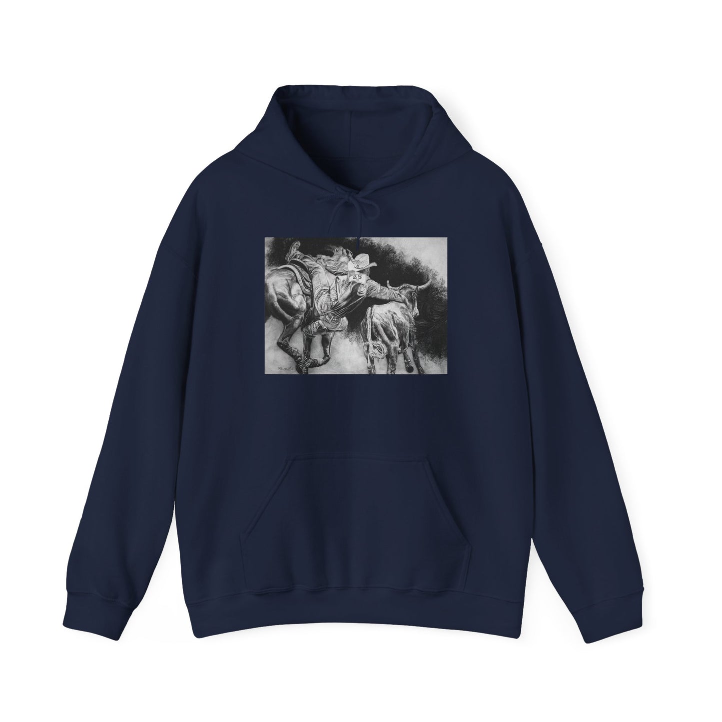 Contact. Cowboy Bulldogger Rodeo Art Unisex Heavy Blend Hoodie