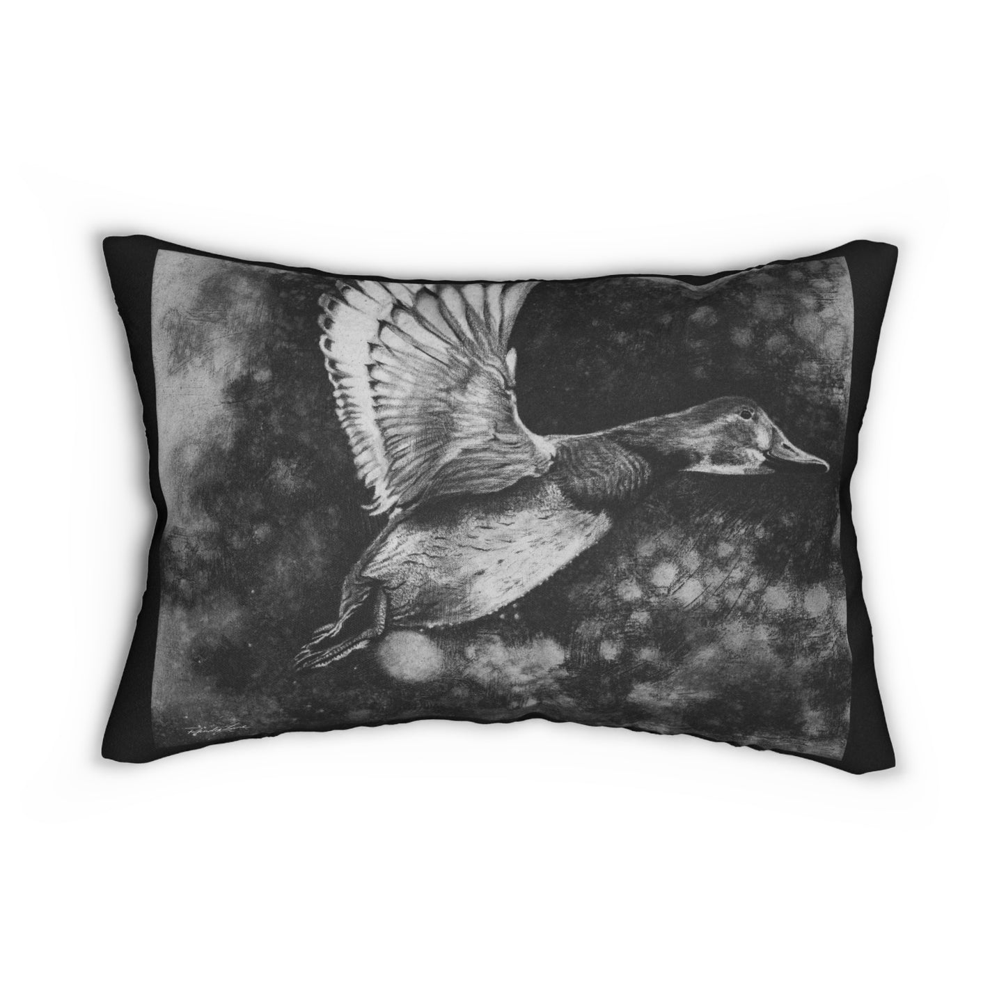 Flare, Elegant Duck-Themed Lumbar Pillow