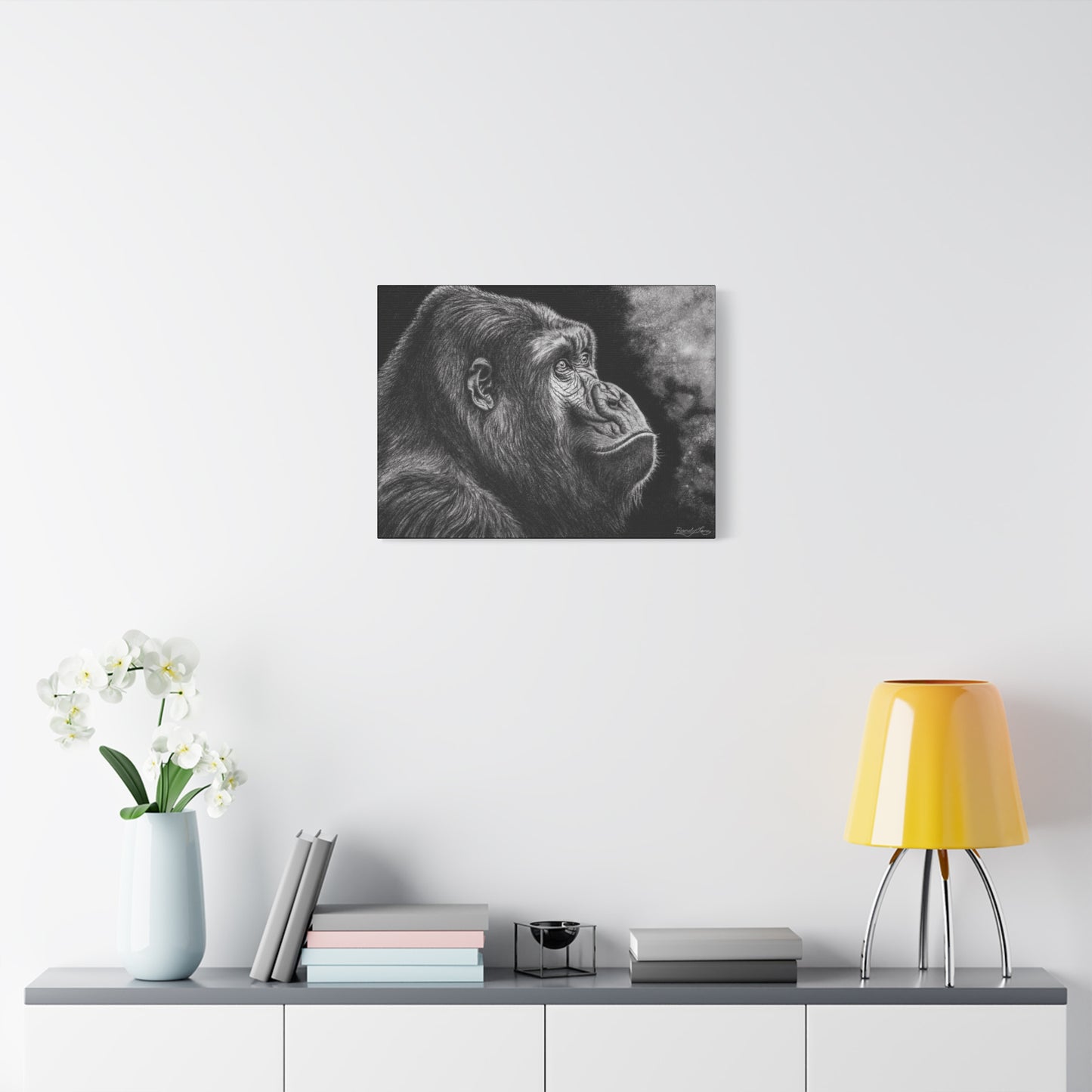 Gorilla, Artistic Gorilla Stretched Canvas Wall Art