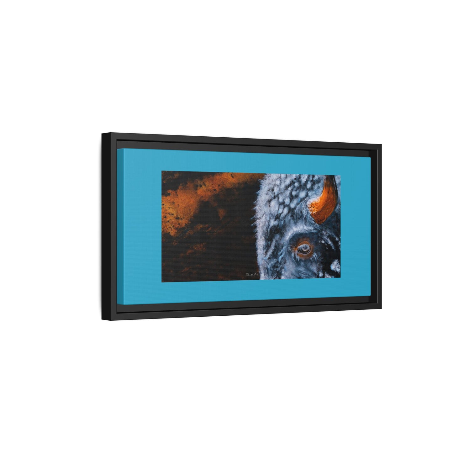 Storm Bison, Framed Matte Canvas Art