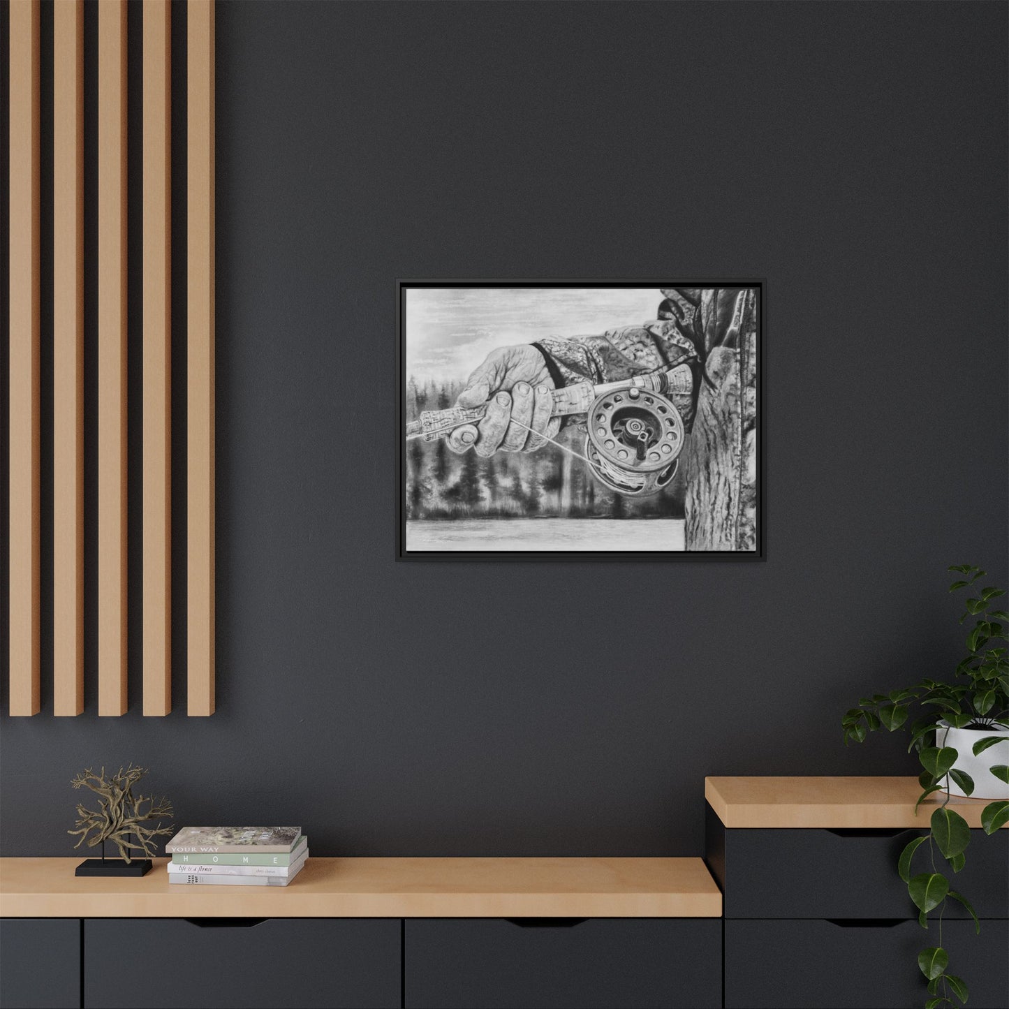 Therapy, Framed Canvas Fishing Fine Art Print
