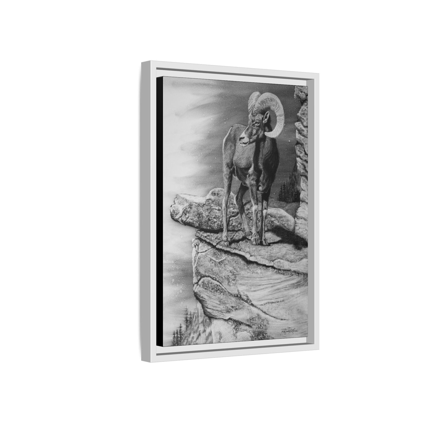 Legendary, Bighorn Sheep Framed Matte Stretched Canvas