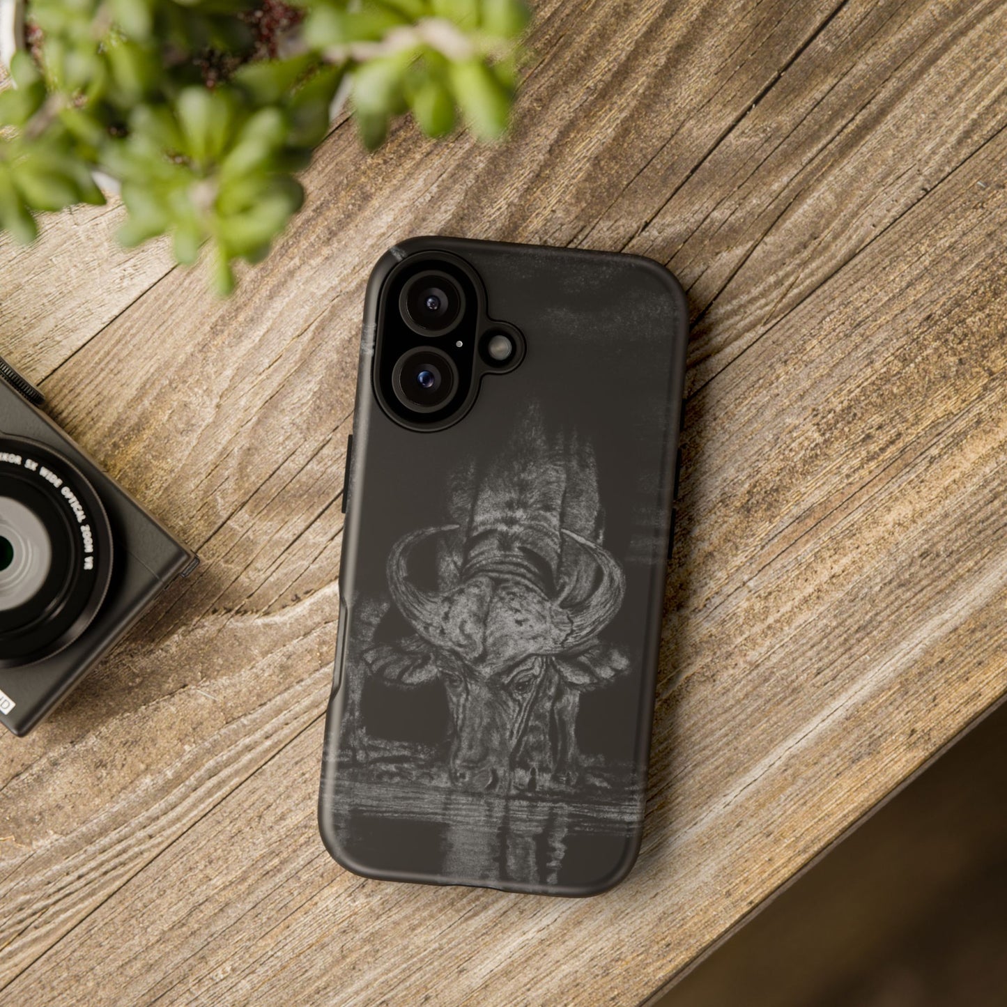 The Waterhole, Cape Buffalo Tough Phone Cases