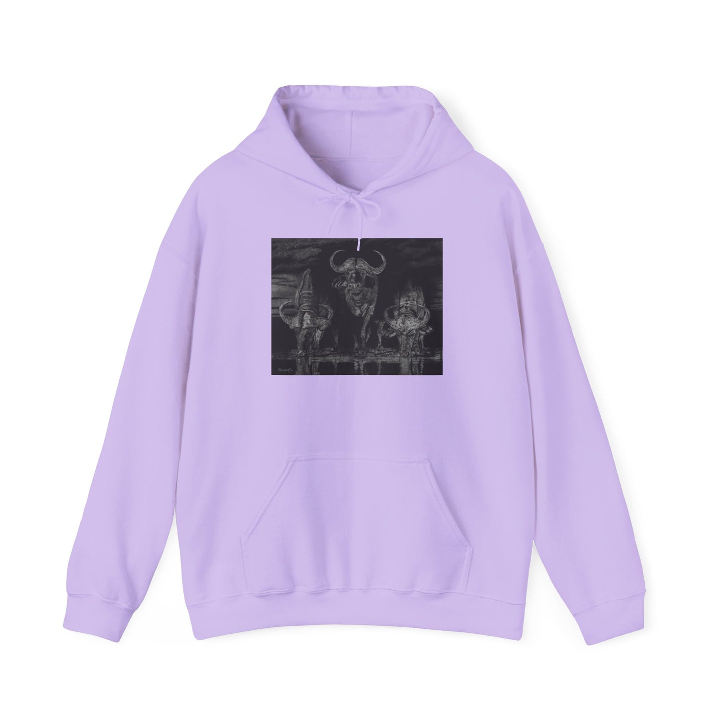 The Waterhole, Cape Buffalo theme Unisex Hooded Sweatshirt