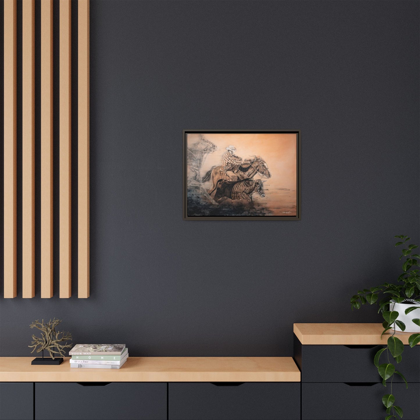 Get Some. Bulldogging Framed Stretched Matte Canvas Print