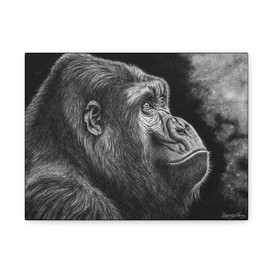 Gorilla, Artistic Gorilla Stretched Canvas Wall Art