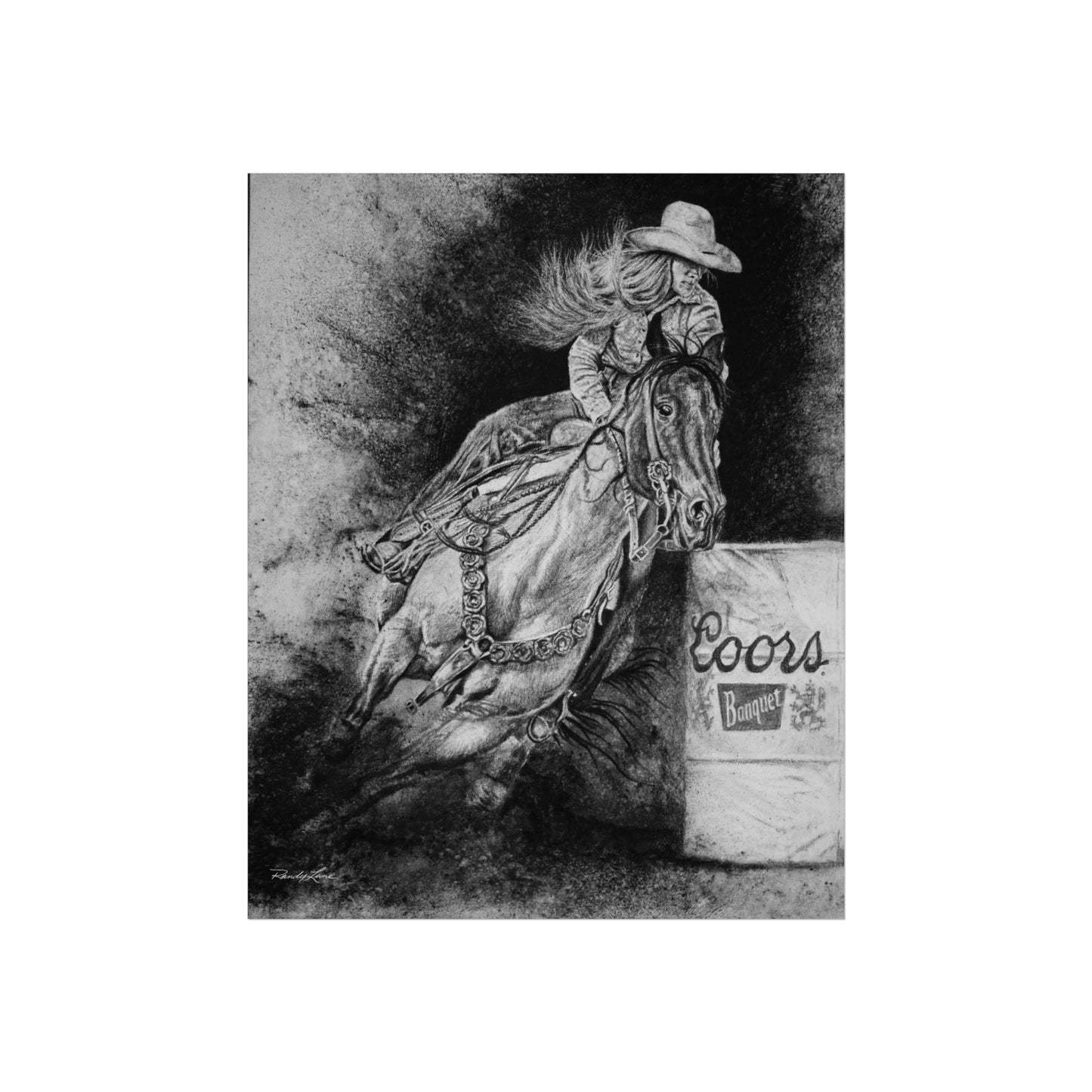Sophie's Run. Rodeo Barrel Racer Fine Art Print