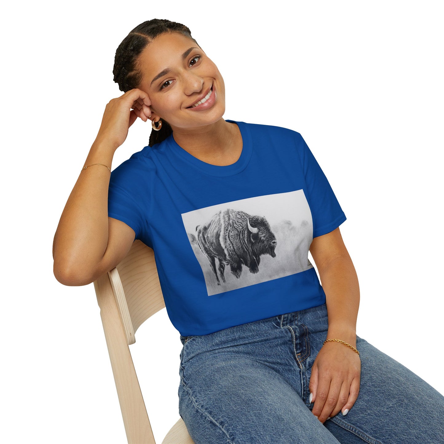 Prairie Bison, Bison Painting T-Shirt — Buffalo Wildlife Tee