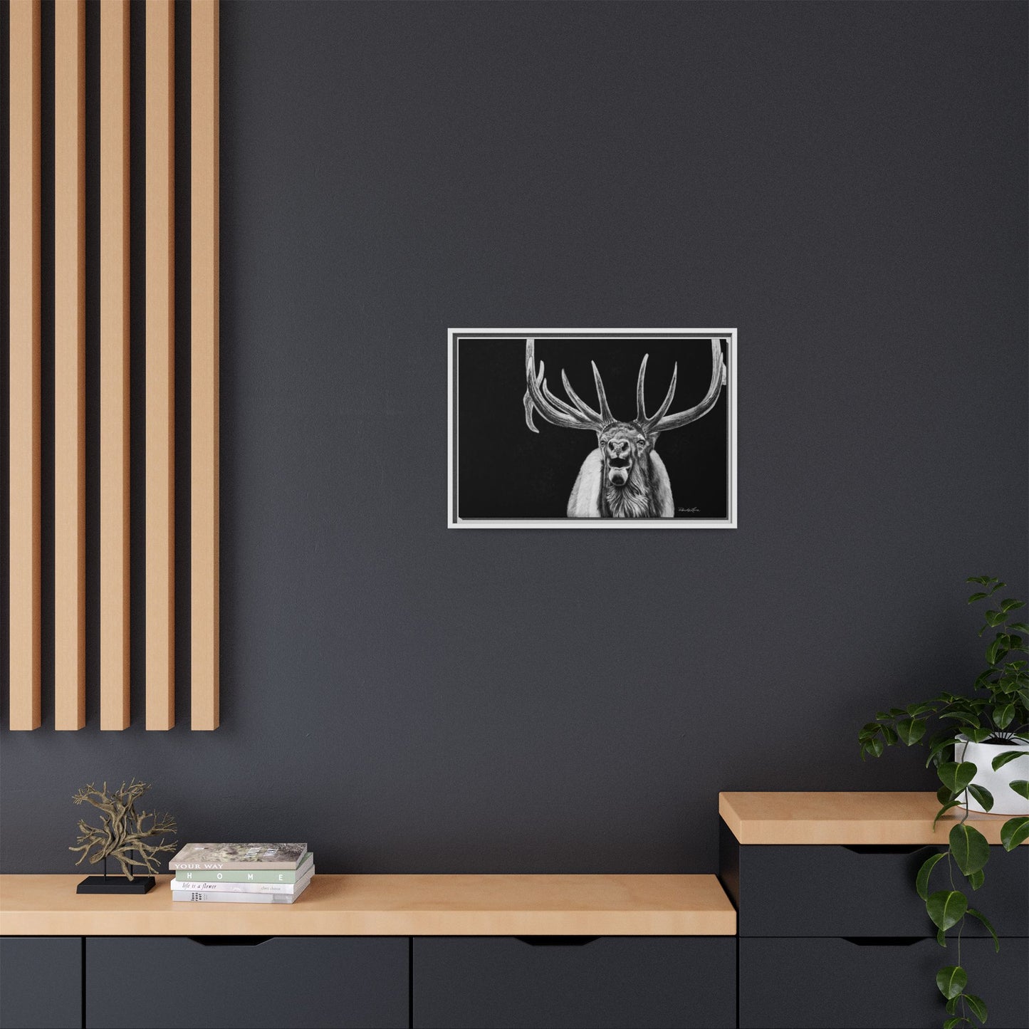 Heavy is the Crown, Elk Matte Canvas Print, Framed (Multi-color)