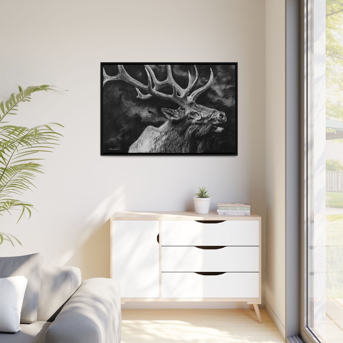 Gladiator, Framed Elk Wall Art,  Matte Canvas